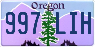 OR license plate 997LIH