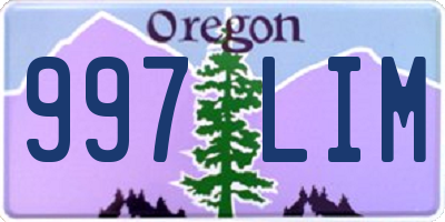 OR license plate 997LIM