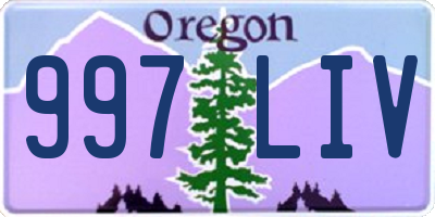 OR license plate 997LIV