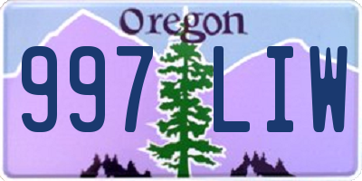 OR license plate 997LIW