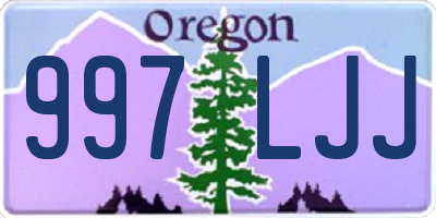 OR license plate 997LJJ