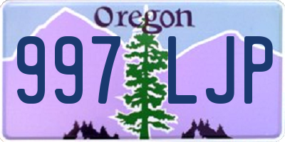 OR license plate 997LJP