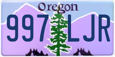OR license plate 997LJR