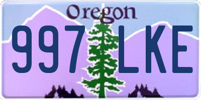 OR license plate 997LKE