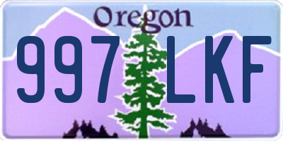 OR license plate 997LKF