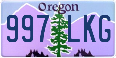 OR license plate 997LKG