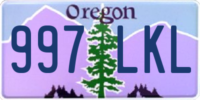 OR license plate 997LKL