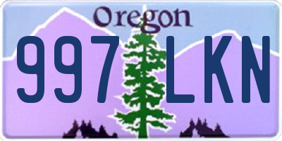 OR license plate 997LKN