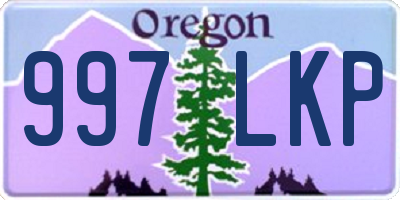 OR license plate 997LKP