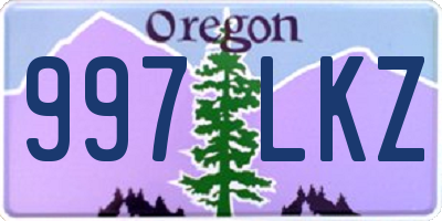 OR license plate 997LKZ