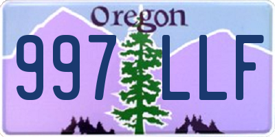 OR license plate 997LLF