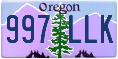 OR license plate 997LLK