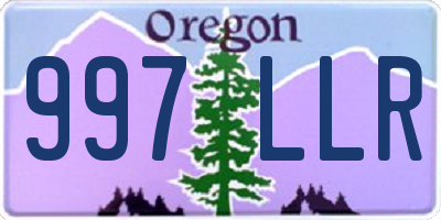 OR license plate 997LLR