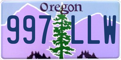 OR license plate 997LLW