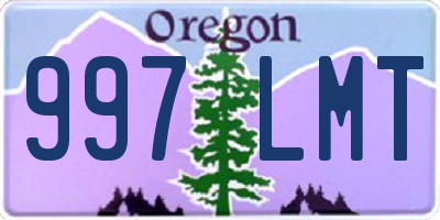 OR license plate 997LMT