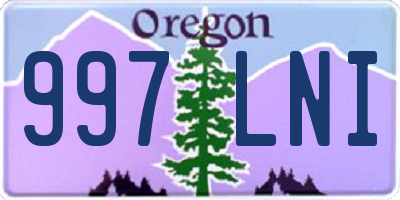 OR license plate 997LNI