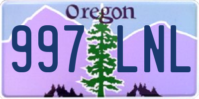 OR license plate 997LNL