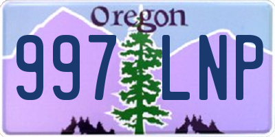 OR license plate 997LNP