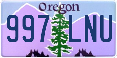 OR license plate 997LNU