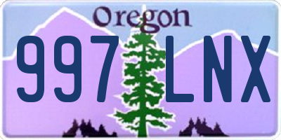 OR license plate 997LNX
