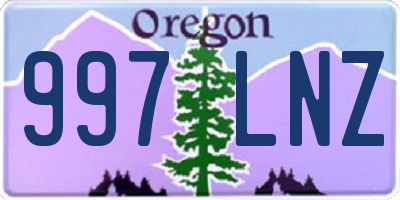 OR license plate 997LNZ