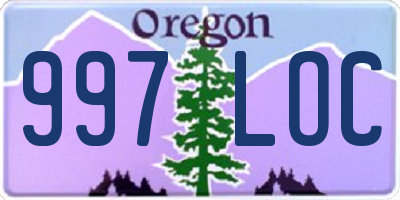 OR license plate 997LOC