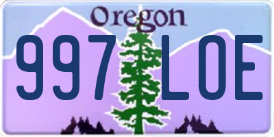 OR license plate 997LOE