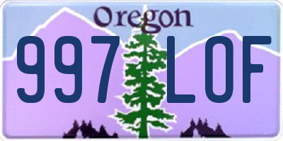 OR license plate 997LOF