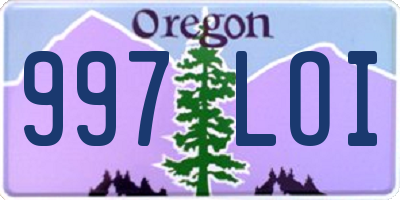 OR license plate 997LOI