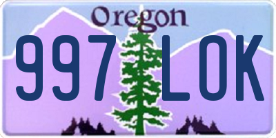 OR license plate 997LOK