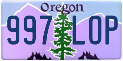 OR license plate 997LOP