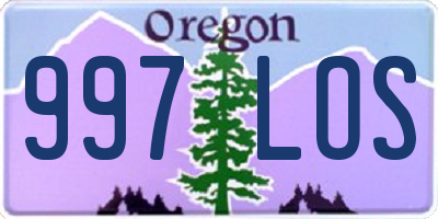 OR license plate 997LOS