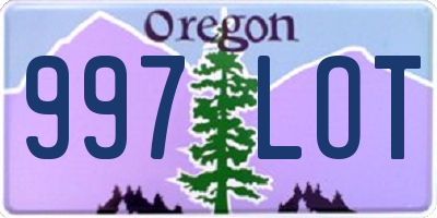 OR license plate 997LOT