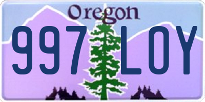 OR license plate 997LOY