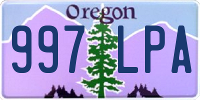 OR license plate 997LPA