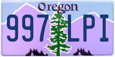 OR license plate 997LPI