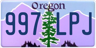 OR license plate 997LPJ