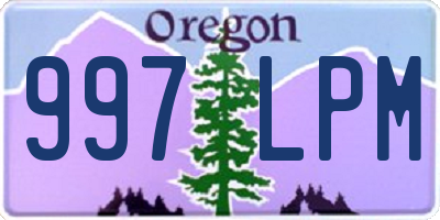 OR license plate 997LPM