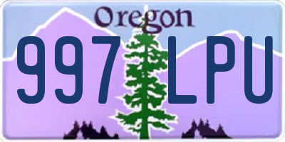 OR license plate 997LPU