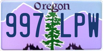 OR license plate 997LPW