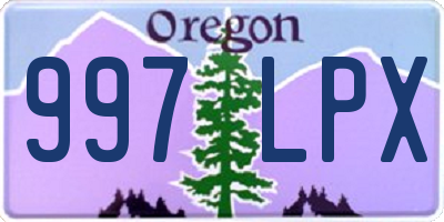 OR license plate 997LPX