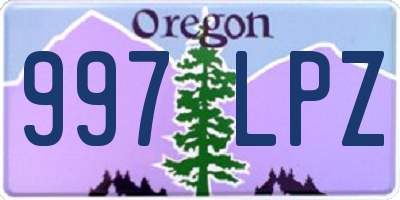 OR license plate 997LPZ