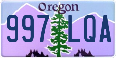 OR license plate 997LQA