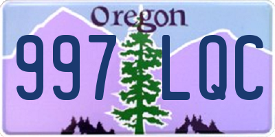 OR license plate 997LQC