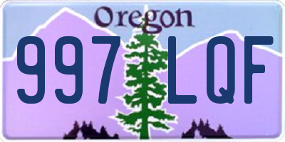 OR license plate 997LQF