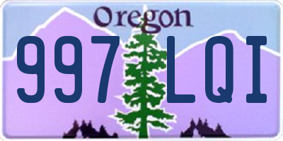 OR license plate 997LQI