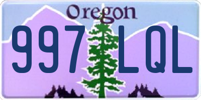 OR license plate 997LQL