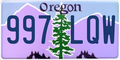 OR license plate 997LQW