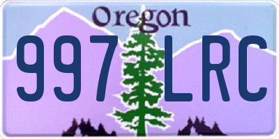 OR license plate 997LRC