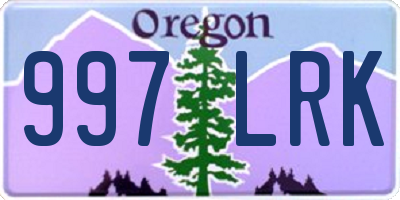 OR license plate 997LRK